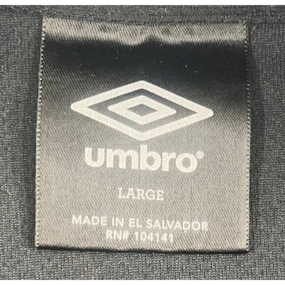 Umbro Black & White Full-Zip Track Jacket Large Polyester - Picture 3 of 5